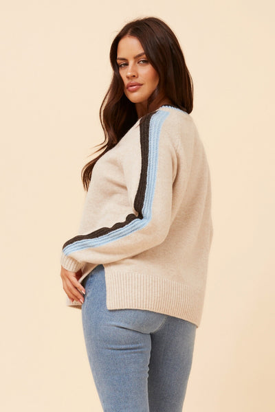 Elsie V-Neck Sweater Oatmeal