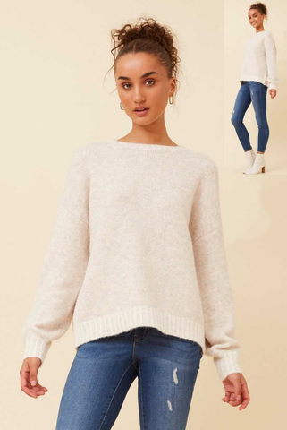 Blanket Stich Knit Oatmeal - Cavorte 