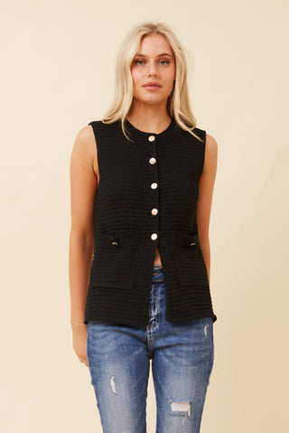 Alice Knit Vest Black