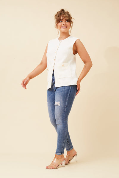 Alice Knit Vest Ivory
