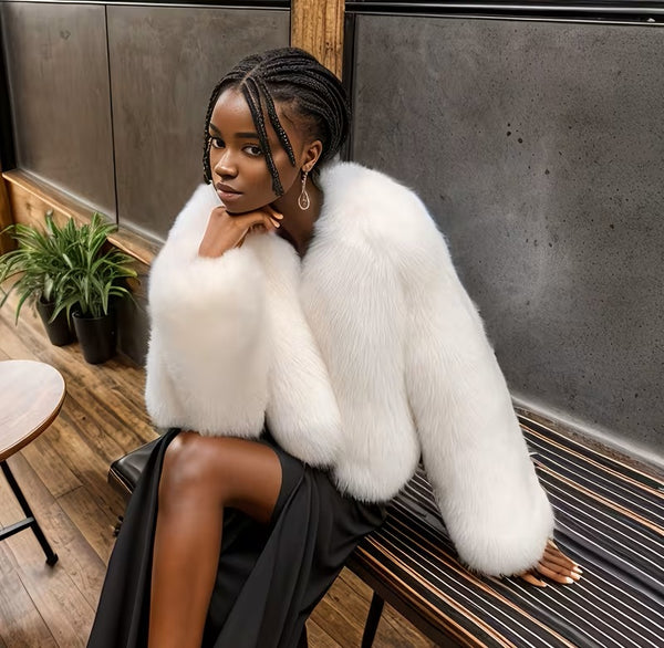 Kate Faux Fur Jacket White