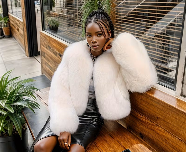 Kate Faux Fur Jacket White