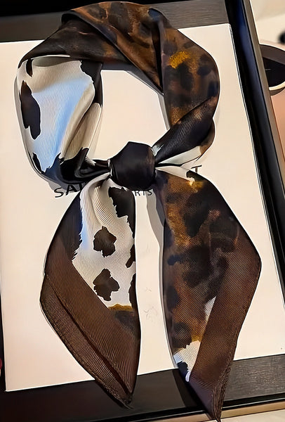 Kerchief Scarf Blue Leopard