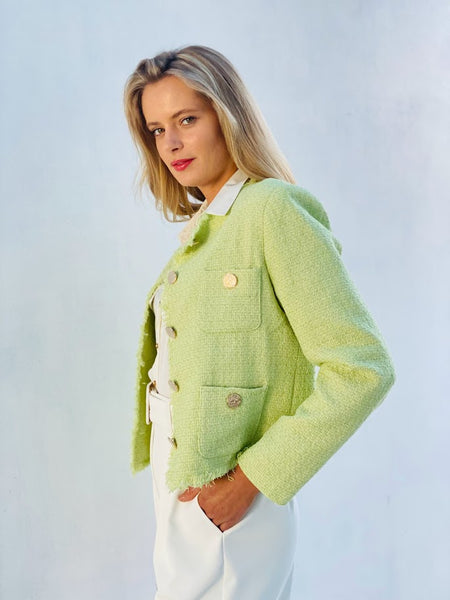 Inspired Boucle Jacket Lime