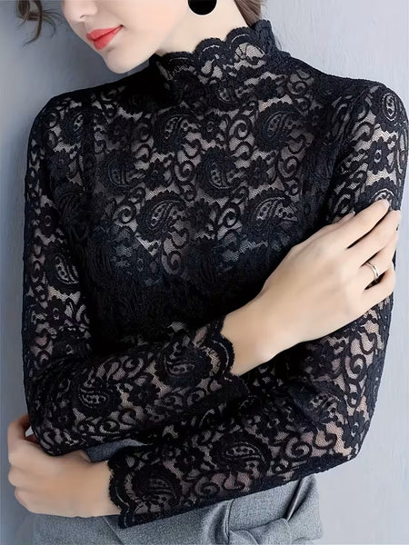 Lace Skivvy Black