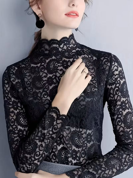 Lace Skivvy Black
