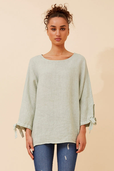 Ciara Linen Top Sage