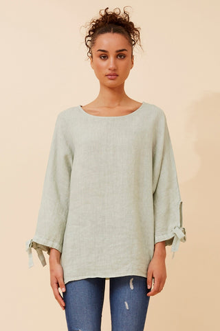 Ciara Linen Top Sage