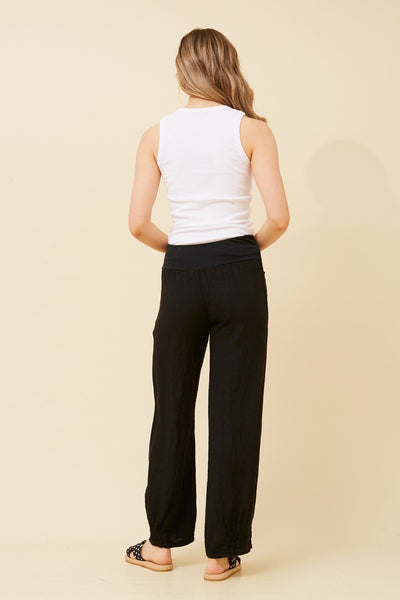 Pocket Detail Linen Pant
