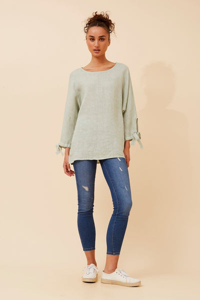 Ciara Linen Top Sage