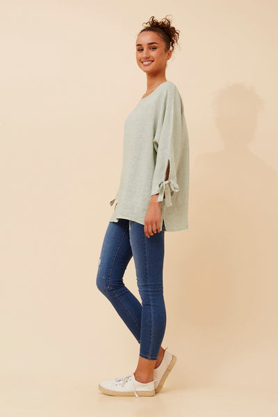 Ciara Linen Top Sage