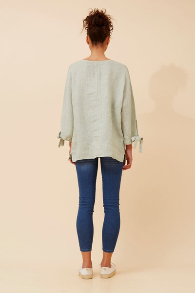 Ciara Linen Top Sage