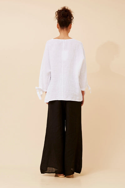 Ciara Linen Top White