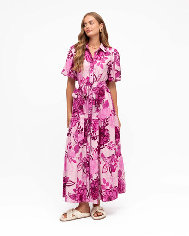 Berry Print Maxi Dress