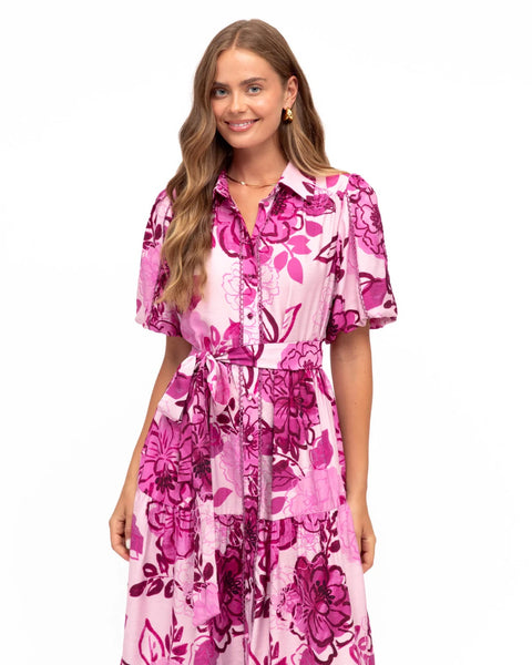 Berry Print Maxi Dress