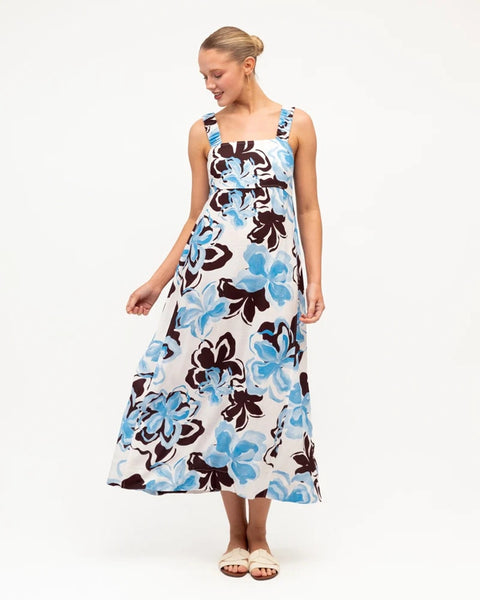 Santorini Print Midi Dress