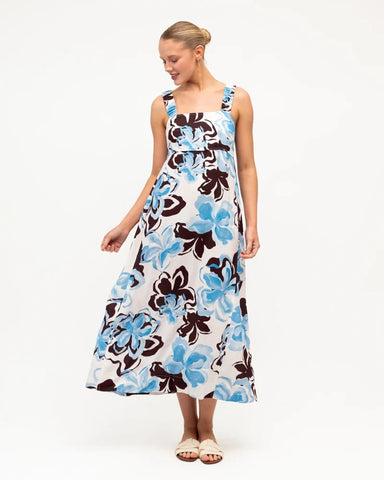 Santorini Print Midi Dress