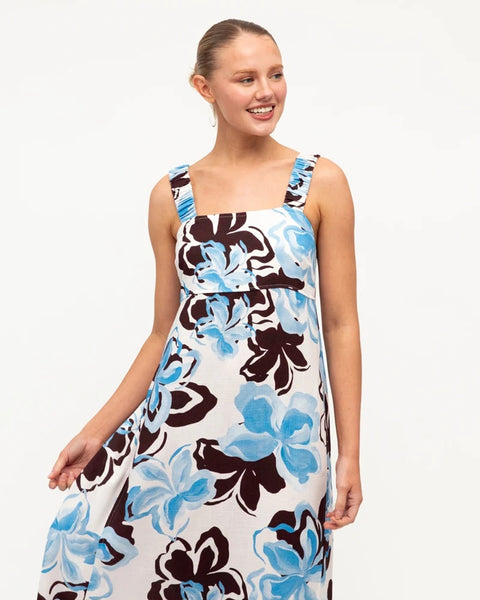 Santorini Print Midi Dress