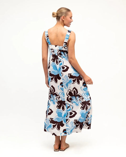 Santorini Print Midi Dress