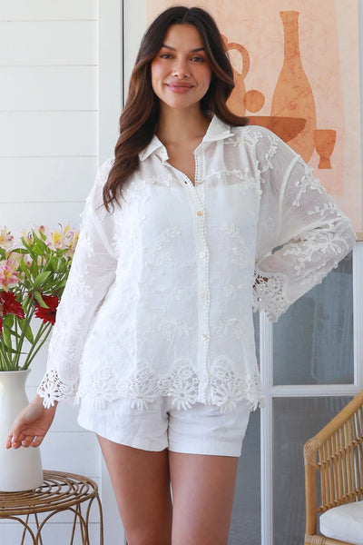 Cotton Embroidered Shirt Vine