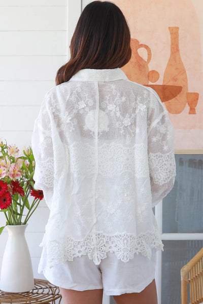 Cotton Embroidered Shirt Daisy