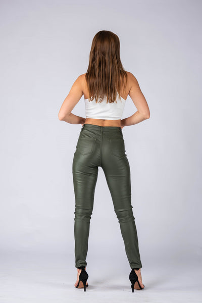 Leather Look Jeans Forest