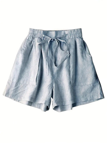 Linen Blend Short Blue