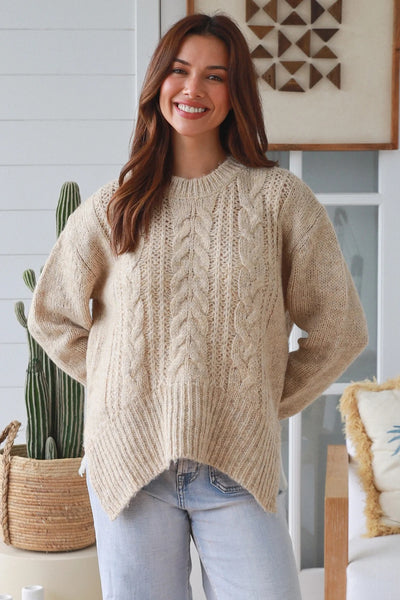Livy Cable Knit Sweater Oatmeal