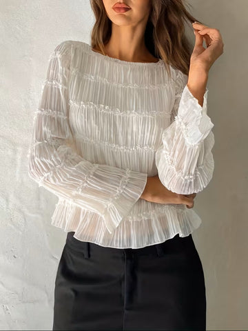 Nina Rouched Top Winter White