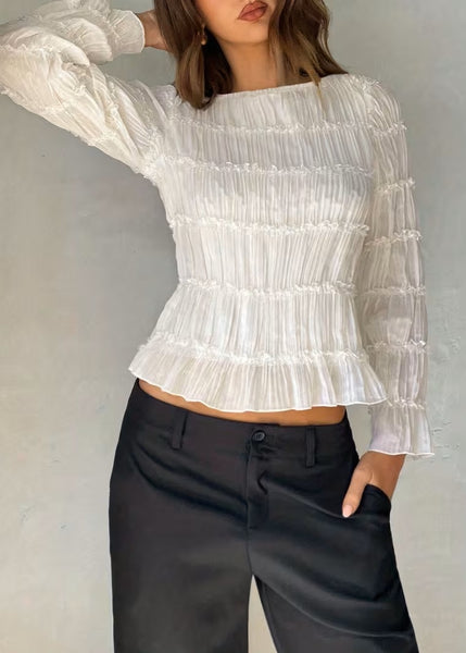 Nina Rouched Top Winter White