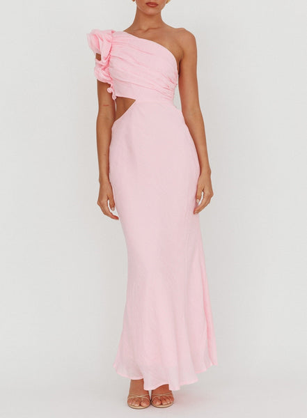 Margo One Shoulder Dress Pink