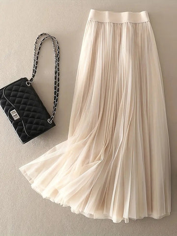 Scarlet Mesh Skirt Champagne