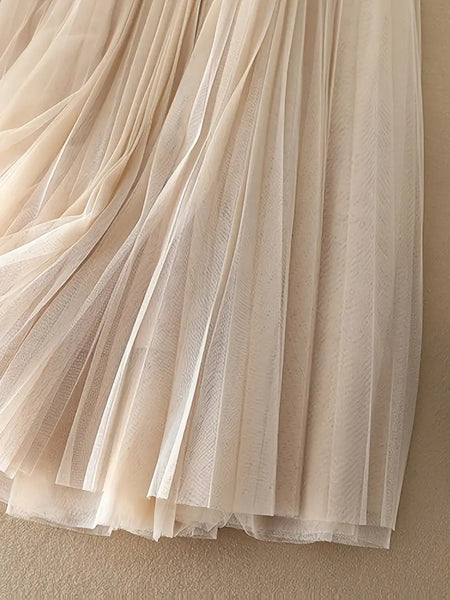 Scarlet Mesh Skirt Champagne