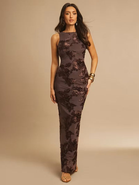 Misha Embossed Formal Dress