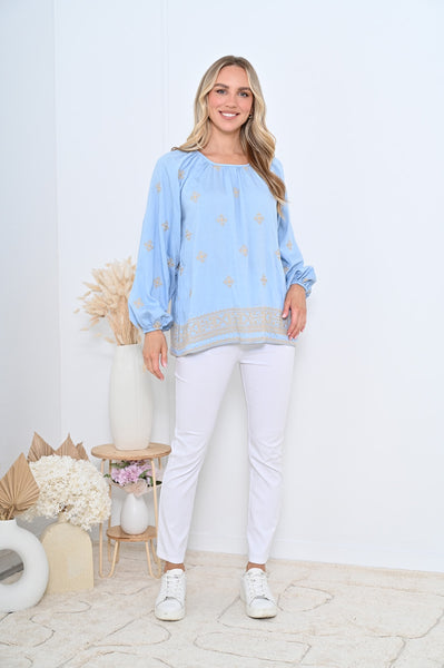 Sarah Embroidered Detail Top