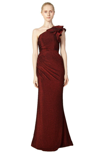Sigrid Ruffle Formal Dress Deep Red