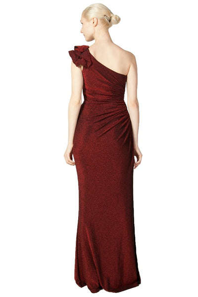 Sigrid Ruffle Formal Dress Deep Red