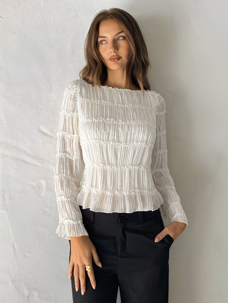 Nina Rouched Top Winter White