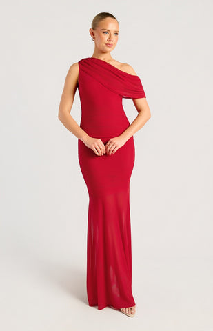 Viena Mesh Formal Dress Red