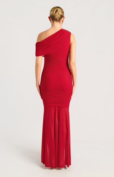 Viena Mesh Formal Dress Red