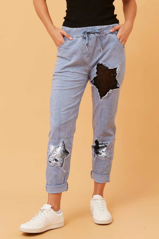 Bottega Moda Sequin Stars Blue