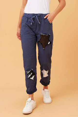 Bottega Moda Sequin Stars Navy