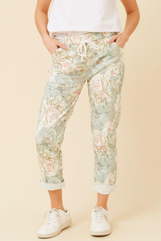 Italian Jogger Print Lt Sage