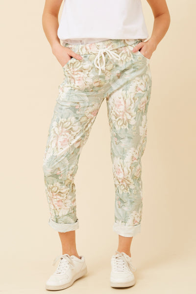 Italian Jogger Print Lt Sage