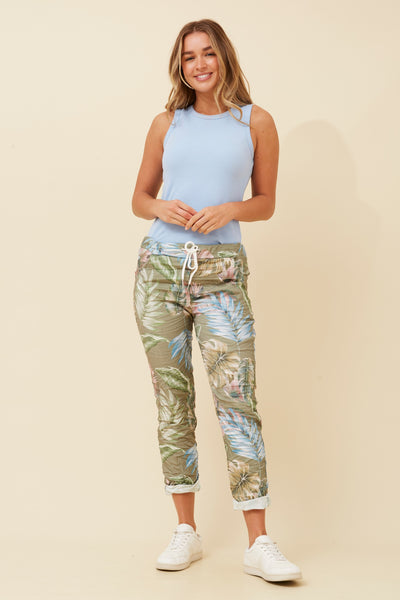 Italian Jogger Print Sage