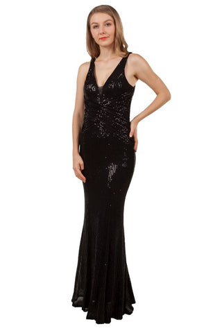 Patricia Sequin Formal Dress Black