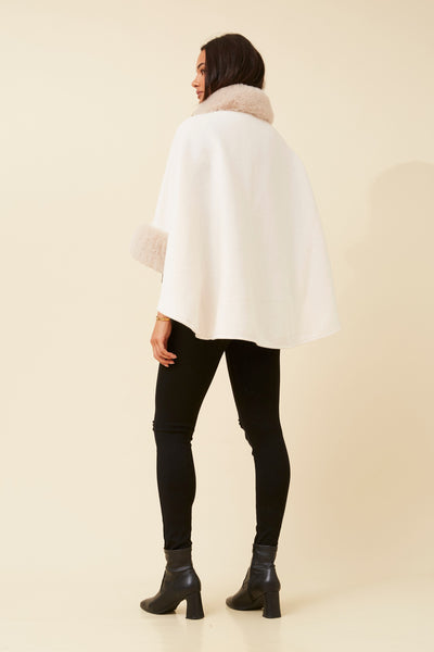 Ursula Faux Fur Trim Poncho