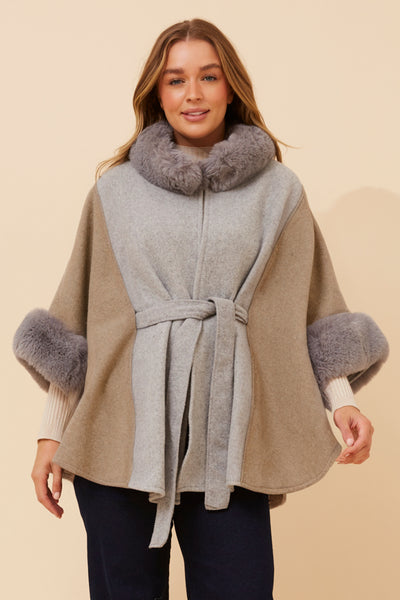 Ursula Cape Camel Grey