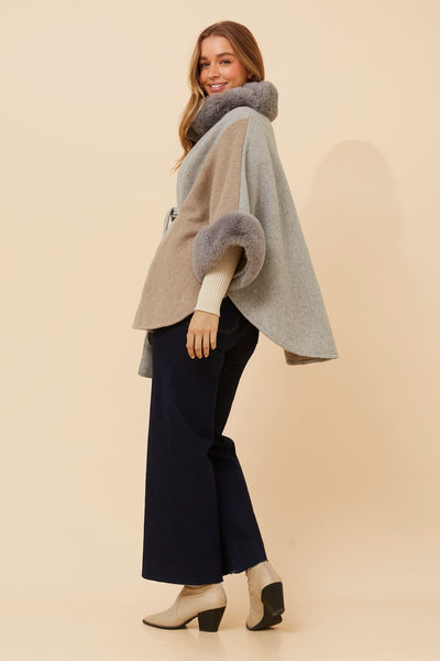 Ursula Cape Camel Grey