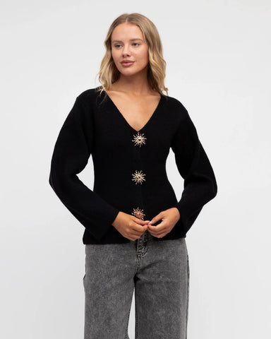 Sunshine Cardigan Black - Cavorte 